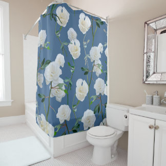 Blue Rose shower curtains