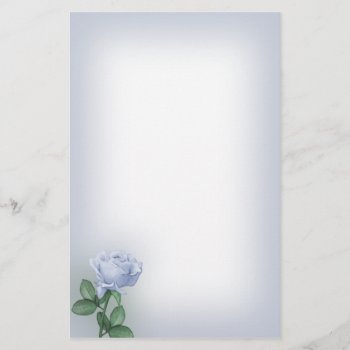 Blue Rose Stationery by PrettyPapers at Zazzle