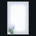 Blue Rose Stationery<br><div class="desc">Painted blue rose with soft blue border.</div>