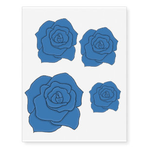 Blue rose temporary tattoos