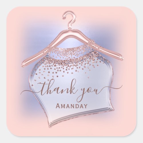 Blue Rose Thank You SHOPPING BOUTIQUE ONLINE SHOP Square Sticker