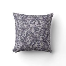 Blue Rose Throw Pillow