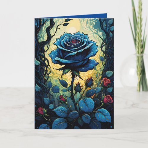 Blue Rose Vines 1 Card