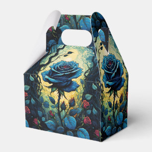 Blue Rose Vines 1 Gable Favor Boxes