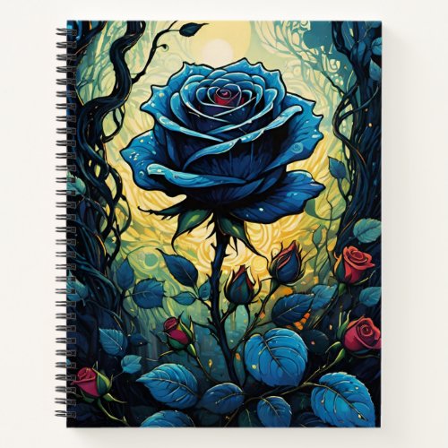 Blue Rose Vines 1   Notebook