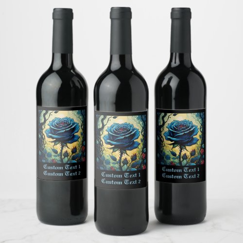 Blue Rose Vines 1 Wine Label