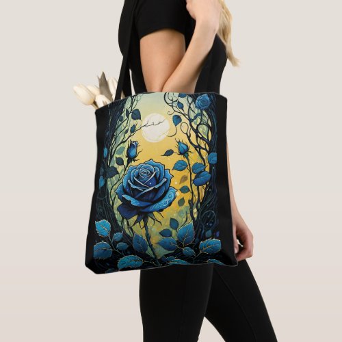 Blue Rose Vines 2 Tote Bag