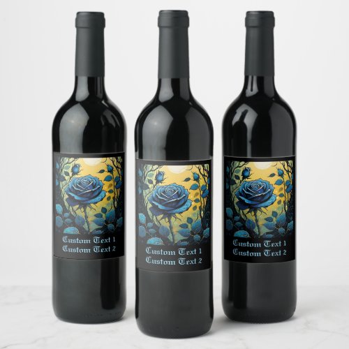 Blue Rose Vines 2 Wine Label