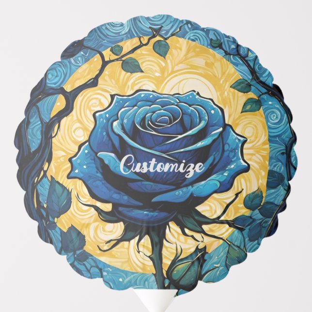 Blue Rose Vines 3   Balloon (Front)