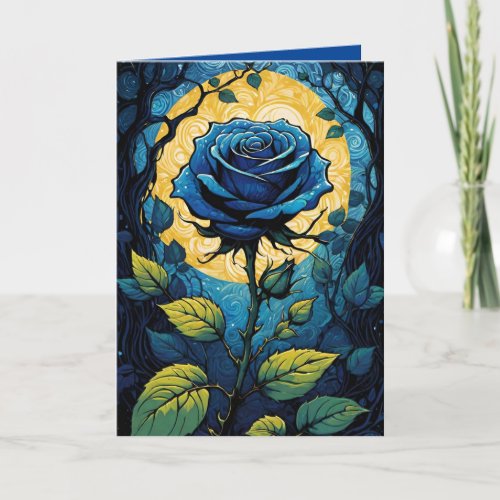 Blue Rose Vines 3   Card