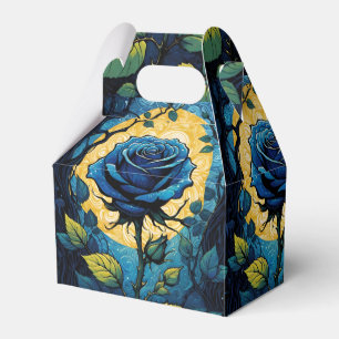 Blue Rose Vines 3 Gable Favor Boxes