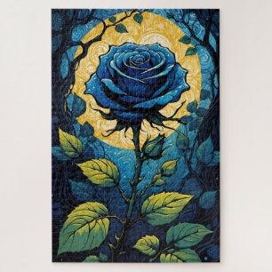 Blue Rose Vines 3 Jigsaw Puzzle