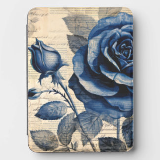 Blue Rose Vintage Botanical Collage Kindle Cover