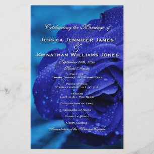 Blue Rose Wedding Programs