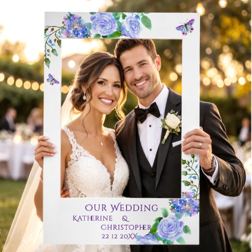 Blue Rose Wedding Selfie Frame