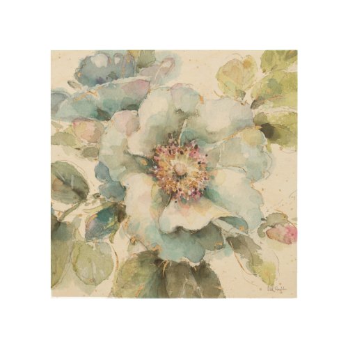 Blue Rose Wood Wall Decor