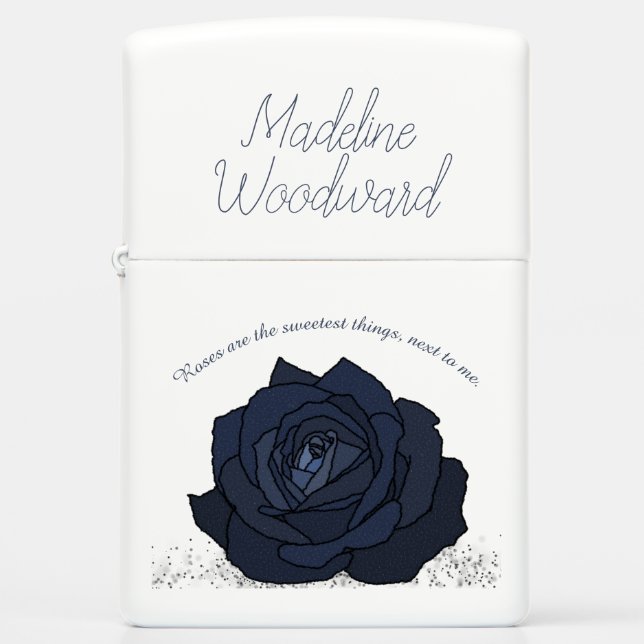 Blue Rose Zippo Lighter (Front)