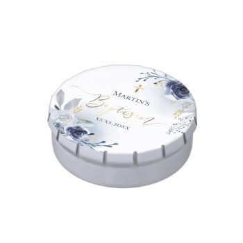Blue Roses Baptism Candy Tin by lucykitty at Zazzle