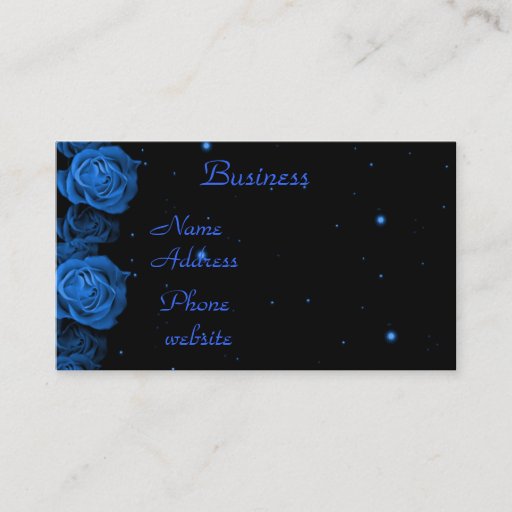 Customizable Blue Roses Business Card Template