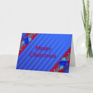 Blue Roses Christmas Card
