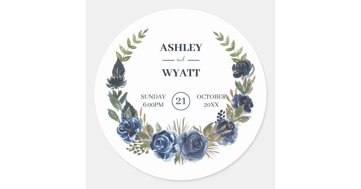Round Sticker Rose Blue Roses Classic Round Sticker | Zazzle