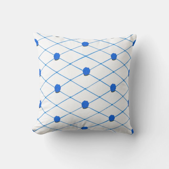 Blue Roses Criss Cross Quilt Pattern Pillows (Front)