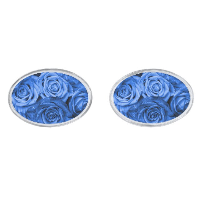 Blue Roses Cufflinks (Front)