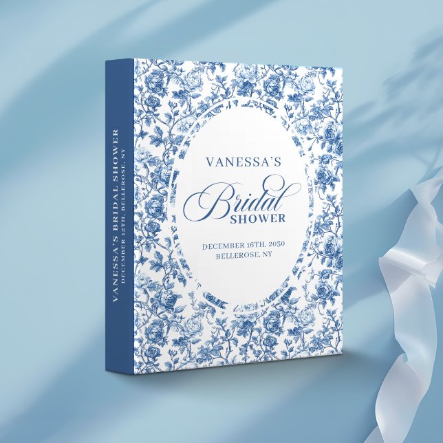 Blue Roses Custom Memory Album Bridal Shower Gift 3 Ring Binder (Blue Roses Custom Memory Album Bridal Shower Gift)