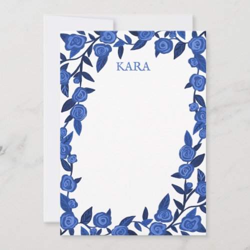 Blue Roses Custom Thank You Personalized Stationer
