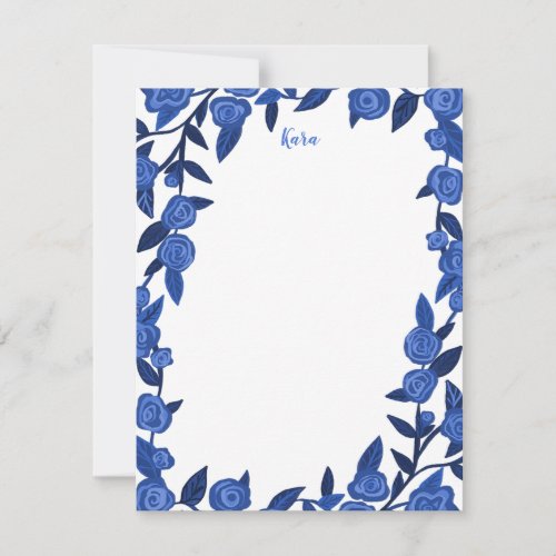 Blue Roses Custom Thank You Personalized Stationer