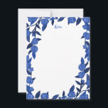 Blue Roses Custom Thank You Personalized Stationer Note Card<br><div class="desc">Design is also available as invitations, postcards and enclosure cards, check my shop! THANK YOU FOR SUPPORTING INDEPENDENT ARTISTS! All artwork and designs are created by me. I love to draw and paint! Thanks for shopping with me and supporting my creativity! :) Check my shop for lots more colors and...</div>