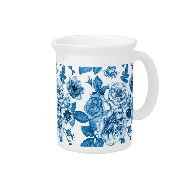 Blue Roses Drink Pitcher (Right)