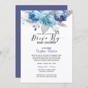 Blue Roses Drive By Invitation