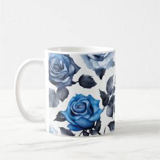 Blue Roses Floral 1 Coffee Mug