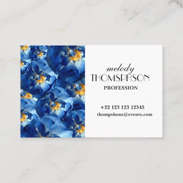Blue Roses Floral Business Card (Front)