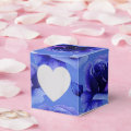 Blue Roses Floral Pattern Heart Favor Box | Zazzle