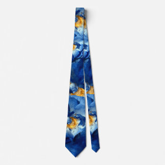 Blue Roses Floral Photo Pattern Elegant Tie