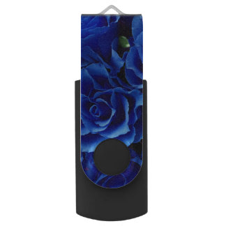Blue roses flowers plant romance flash drive