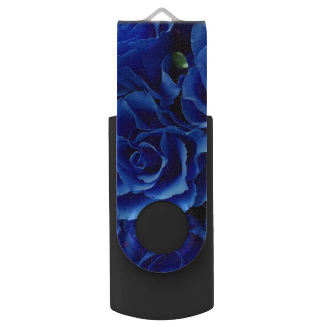 Blue roses flowers plant romance flash drive (Front Vertical)