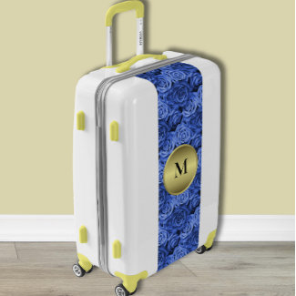 Blue Roses Gold Monogrammed 