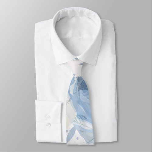 Blue Roses grunge Neck Tie