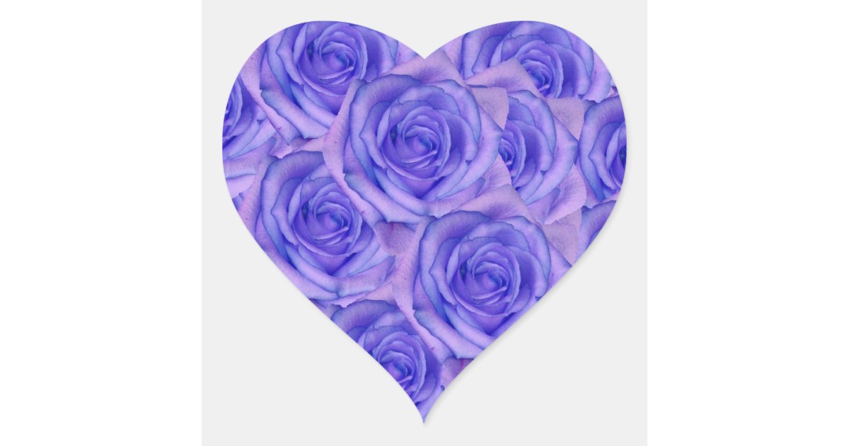 Blue Roses Heart Sticker | Zazzle