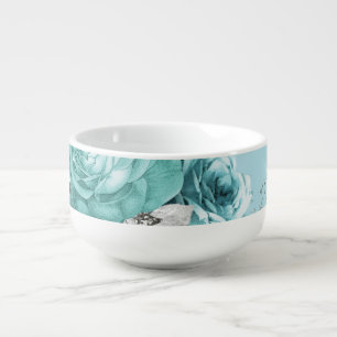 Blue Roses Lace details Soup Mug