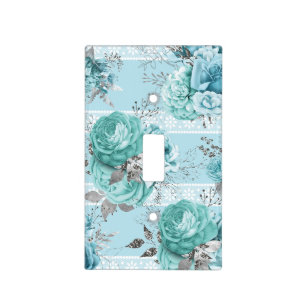 Blue Roses Lace Light Switch Cover