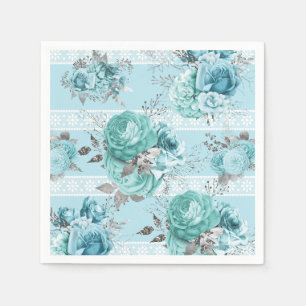 Blue Roses Lace Napkins