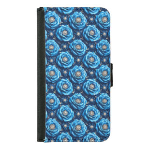 Blue roses Luxury Floral Night Design🌹 Samsung Galaxy S5 Wallet Case