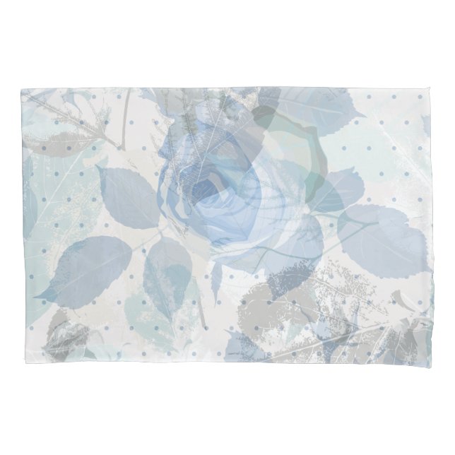 Blue Roses luxury Pillow Case (Front)