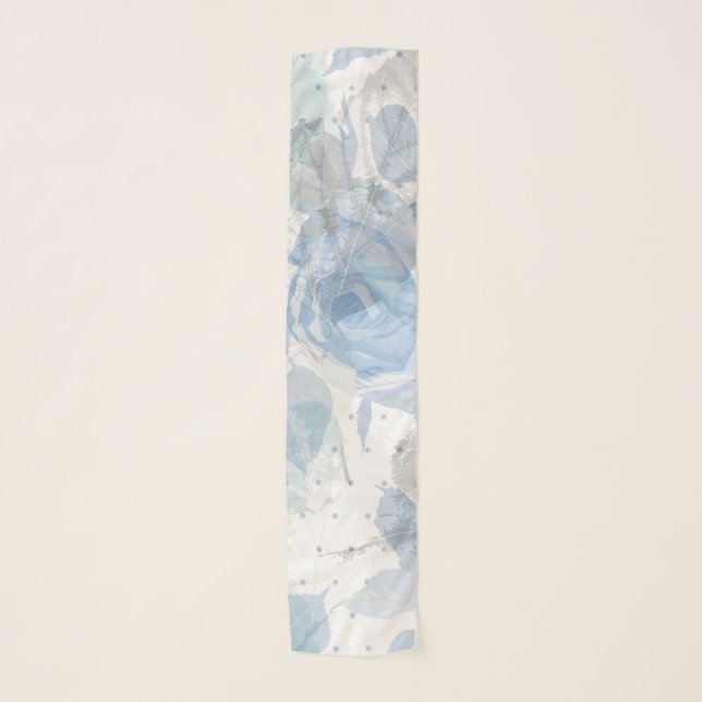 Blue Roses luxury Scarf (Front)