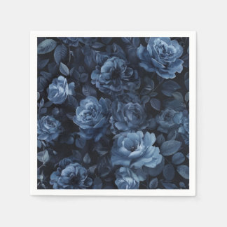 Blue Roses Moody Floral Napkins