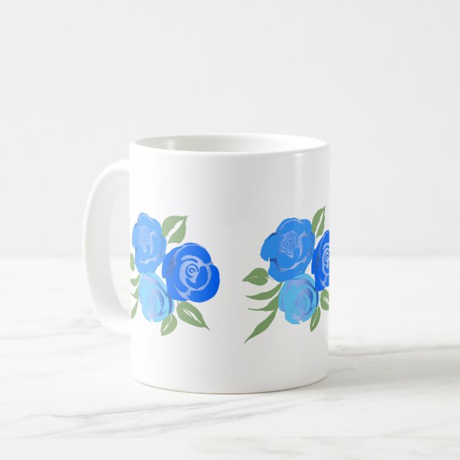 Blue Roses Mug (Front Left)